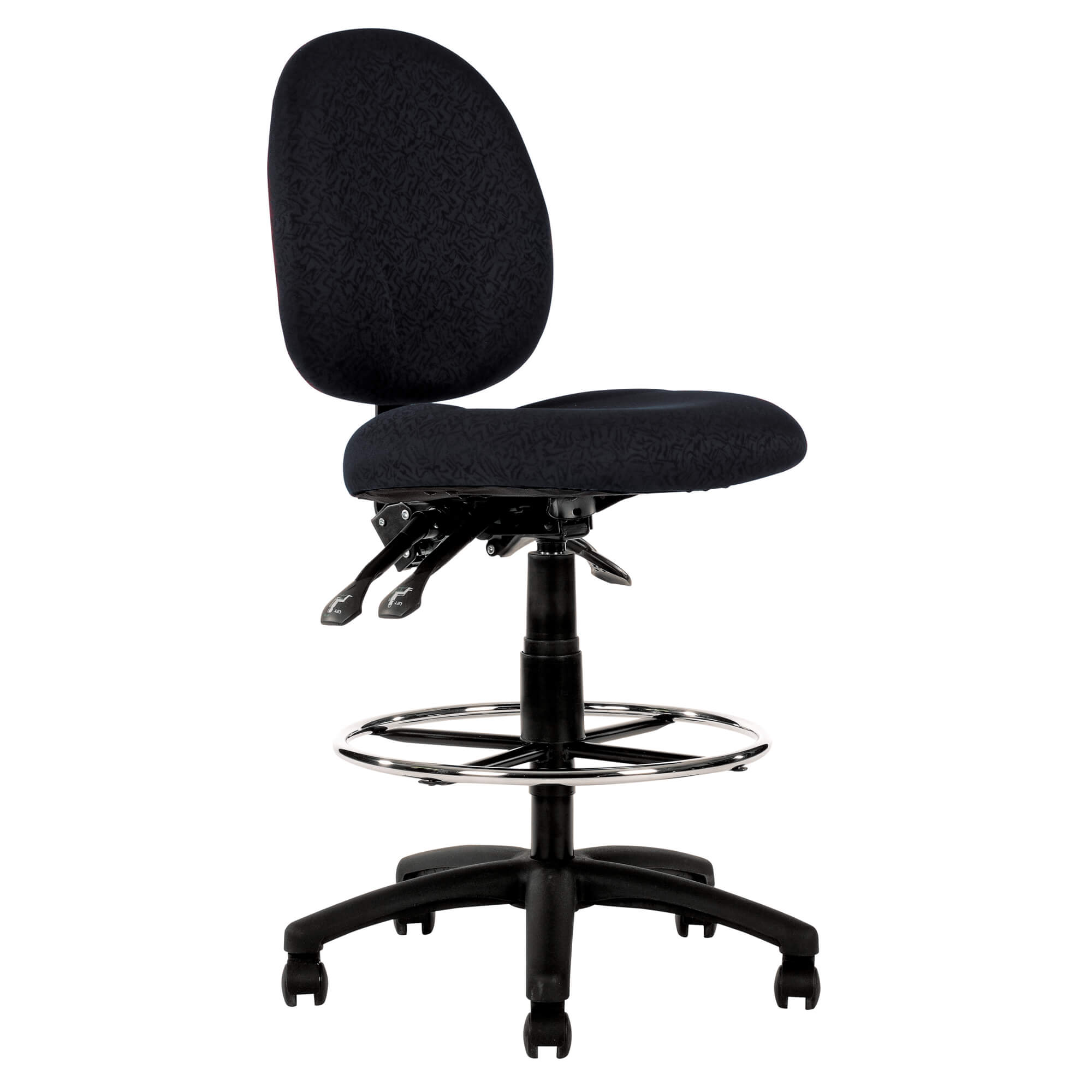 Lincoln Drafting Chair Medium Back Black Officeway Melbourne